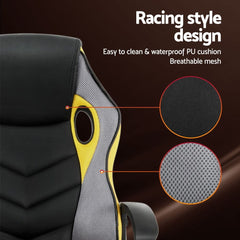 Artiss Gaming Office Chair Computer Executive Racing Chairs High Back Yellow
