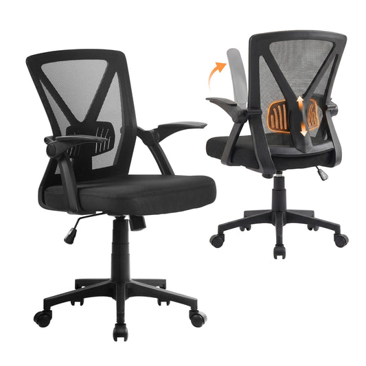 Artiss Mesh Office Chair Mid Back Black