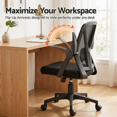 Artiss Mesh Office Chair Mid Back Black