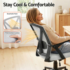 Artiss Mesh Office Chair Mid Back Grey
