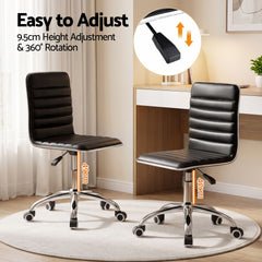 Artiss Office Chair Conference Chairs PU Leather Low Back Black