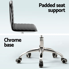 Artiss Office Chair Conference Chairs PU Leather Low Back Black