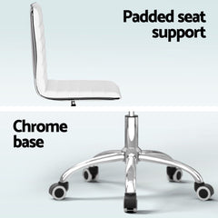Artiss Office Chair Conference Chairs PU Leather Low Back White