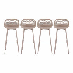 Gardeon 4-Piece Outdoor Bar Stools Plastic Metal Dining Chair Furniture Coffee