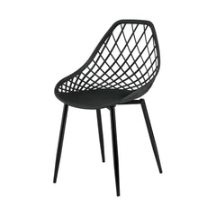 Gardeon 4PC Outdoor Dining Chairs PP Lounge Chair Patio Garden Furniture Black