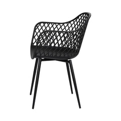 Gardeon 4PC Outdoor Dining Chairs PP Lounge Chair Patio Furniture Garden Black