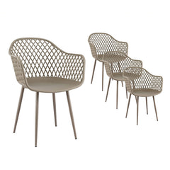 Gardeon 4PC Outdoor Dining Chairs PP Lounge Chair Patio Furniture Garden Coffee