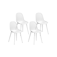 Gardeon 4PC Outdoor Dining Chairs PP Lounge Chair Patio Garden Furniture White
