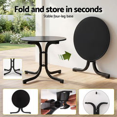 Gardeon 5PCS Outdoor Dining Set Table and Chairs Garden Patio Furniture Entwine Black
