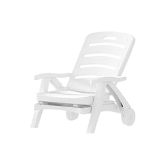 Gardeon Set of 2Sun Lounger Folding Chaise Lounge Chair Wheels Patio Outdoor Furniture