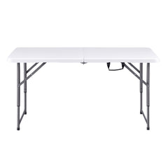 Gardeon 123cm Folding Table Portable Fold-in-Half with Handle Camping Picnic Adjustable Height