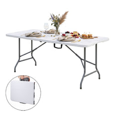 Gardeon 180cm Folding Table Portable Fold-in-Half with Handle Camping Picnic