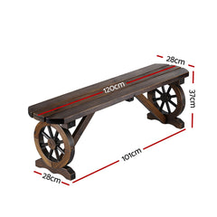 Gardeon Outdoor Garden Bench Seat Wooden Patio Furniture Wagon Dining Chair