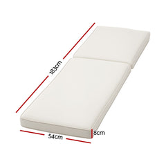 Gardeon Outdoor Chaise Lounge Cushion Lounge Chair Pad Sunbed Mattress Beige