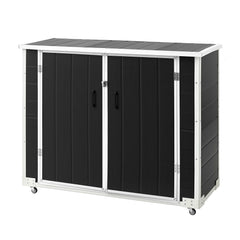 Gardeon Outdoor Storage Box 1164L Garden Shed 5 Wheels Lockable Cabinet Tool Organizer Dark Grey