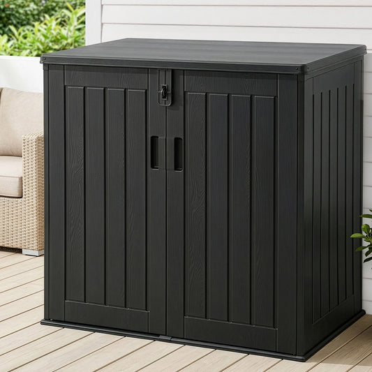 Gardeon Outdoor Storage Box 775L Container Lockable Cabinet Tool Organizer Shed Black