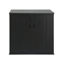 Gardeon Outdoor Storage Box 775L Container Lockable Cabinet Tool Organizer Shed Black