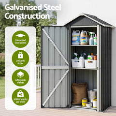 Gardeon Outdoor Storage Cabinet Garden Shed Steel Tool Lockable Cupboard Adjustable Shelves