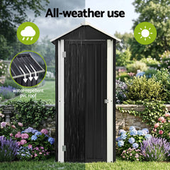 Gardeon Outdoor Storage Cabinet Garden Shed Steel Tool Lockable Cupboard Adjustable Shelves