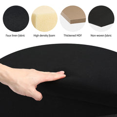 Artiss Storage Ottoman Bench Folding Blanket Box Toy Organiser Foot Stool Black