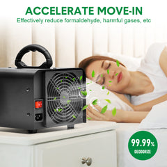 100W 0zone Generator 100000mg/h High Output Capacity O3 Air Purifier Ozone Machine with Adjustable Timer Odor Removal for Home Office Pet Smoke Black