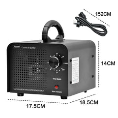 100W 0zone Generator 100000mg/h High Output Capacity O3 Air Purifier Ozone Machine with Adjustable Timer Odor Removal for Home Office Pet Smoke Black