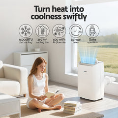 Devanti Portable Air Conditioner Dehumidifier Fan 14000BTU