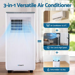 Devanti Portable Air Conditioner 5000 BTU 3-in-1 with Remote Control