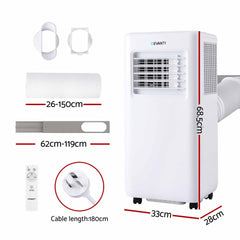 Devanti Portable Air Conditioner 9000 BTU 3-in-1 with Remote Control