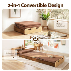 Artiss Folding Kraft Paper Bed Frame with Mattress and Pillow 300kg Capacity 200x60cm