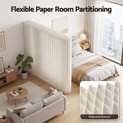 Artiss Paper Room Divider Folding Partition Screen Honeycomb Privacy Screen Freestanding 150cm White