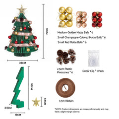 Jingle Jollys Paper Christmas Tree 61CM w/ Star Topper Xmas Decor Tabletop Green DIY Ornament Set