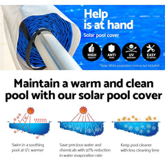 Aquabuddy Pool Cover 500 Micron 10x4m Silver Swimming Pool Solar Blanket 4m Roller