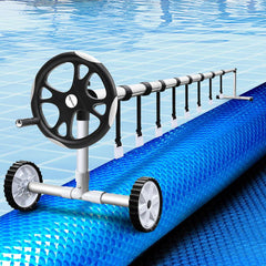 Aquabuddy Pool Cover 500 Micron 11x4.8m Blue Swimming Pool Solar Blanket 5.5m Roller