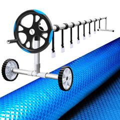 Aquabuddy Pool Cover 500 Micron 11x4.8m Swimming Pool Solar Blanket 5.5m Roller Blue