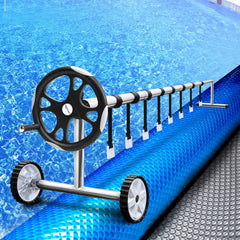 Aquabuddy Pool Cover 6.5x3m 400 Micron Silver Swimming Pool Solar Blanket 5.5m Roller