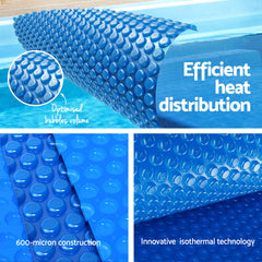 Aqua Buddy Pool Cover 600 Micron 7x4m w/ Roller 4m Swimming Pools Solar Blanket