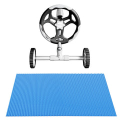 Aqua Buddy Pool Cover 600 Micron 7x4m w/ Roller 5.55m Swimming Pools Solar Blanket