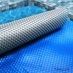 Aqua Buddy Pool Cover 500 Micron 7x4m Swimming Pool Solar Blanket Blue Silver