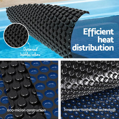 Aqua Buddy Pool Cover 600 Micron 7x4m Swimming Pool Solar Blanket Blue Black