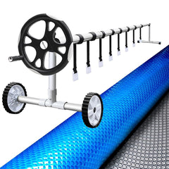 Aquabuddy Pool Cover 500 Micron 9.5x5mSilver Swimming Pool Solar Blanket 5.5m Roller