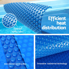 Aqua Buddy Pool Cover 600 Micron Bubble Heat Solar Blanket Shed Blue 9.5x5m