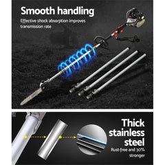 Giantz 65CC Pole Chainsaw Petrol Brush Cutter Whipper Snipper Hedge Trimmer