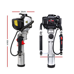 Giantz Petrol Post Driver 38CC 4-Stroke Rammer Pile Star Picket Fence Hole Black