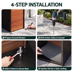 Gardeon Parcel Letterbox Drop Box Package Slot MailBox Walnut
