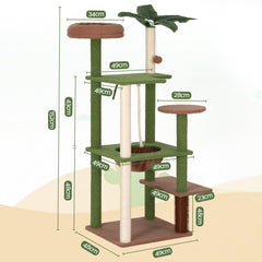 i.Pet Cat Tree Tower 152cm Jungle Multi-Level Scratching Post Leafy Canopy