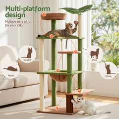 i.Pet Cat Tree Tower 152cm Jungle Multi-Level Scratching Post Leafy Canopy