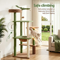 i.Pet Cat Tree Tower 152cm Jungle Multi-Level Scratching Post Leafy Canopy