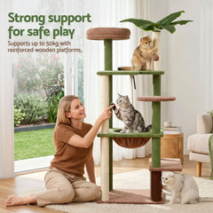 i.Pet Cat Tree Tower 152cm Jungle Multi-Level Scratching Post Leafy Canopy