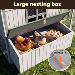 i.Pet Chicken Coop 219cm Rabbit Hutch Poultry Cage Outdoor Enclosure Wood